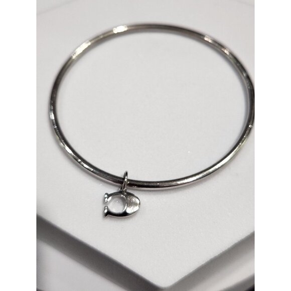 Coach Signature Silver-Tone C Charm Bangle Bracelet - Picture 3 of 4